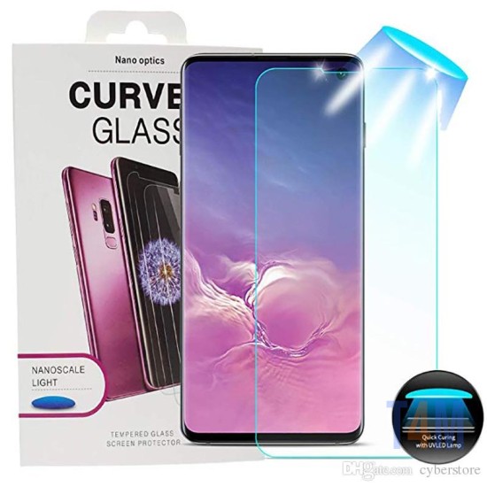 SCREEN GLASS PROTECTOR UV FULL GLUE NAVO OPTICS CURVED SAMSUNG GALAXY NOTE 8 TRANSPARENTE